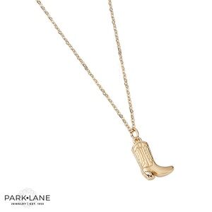 Park Lane Gold Cowboy Boot Necklace - HOWDY